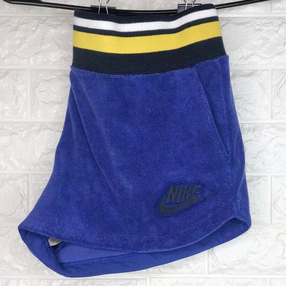Nike Royal Blue Terry Cloth Shorts Size M - Picture 2 of 4